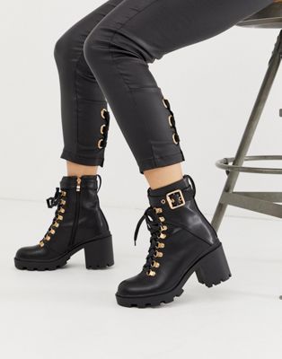 Public Desire Swag black chunky lace up 