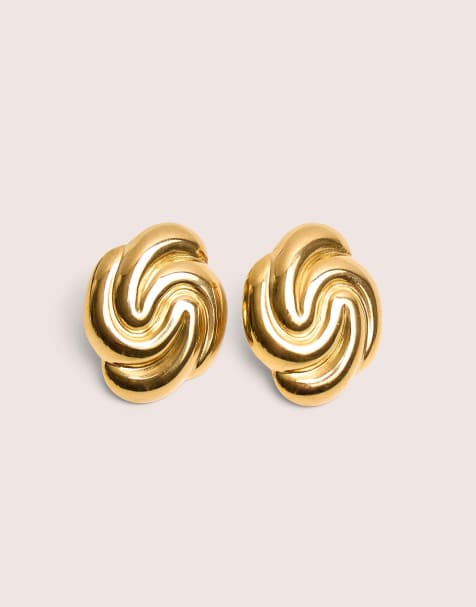 Public Desire Swirl detail earrings gold in gold - view 1