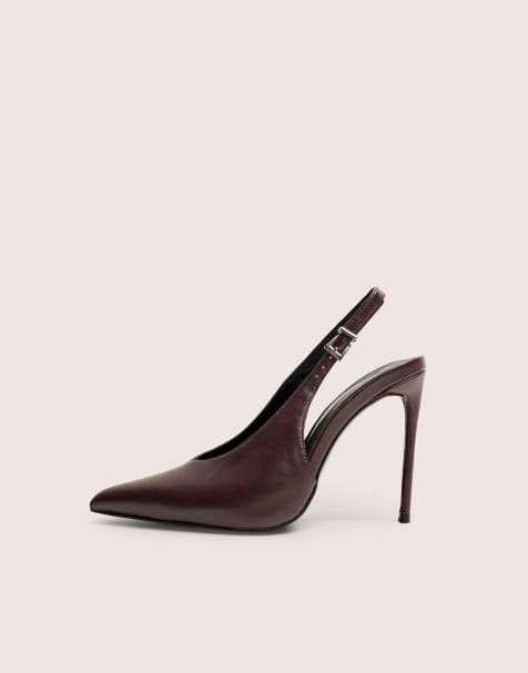 Public Desire Tatti slingback court heel in burgundy - view 1