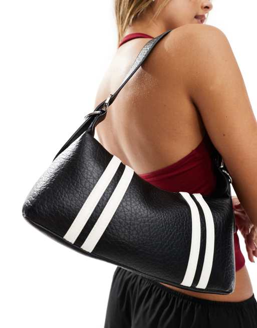 Public Desire - Tayce - Borsa da spalla nera con righe  , 3 di 4