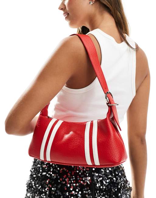 Public Desire - Tayce - Sac porté épaule à rayures - Rouge