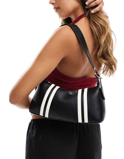 Public Desire – Tayce – Schultertasche in Schwarz mit Streifen  