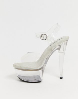 clear heels platform