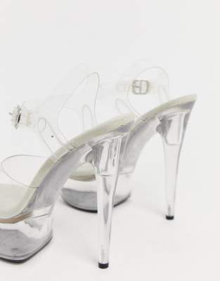 clear platform stiletto heels