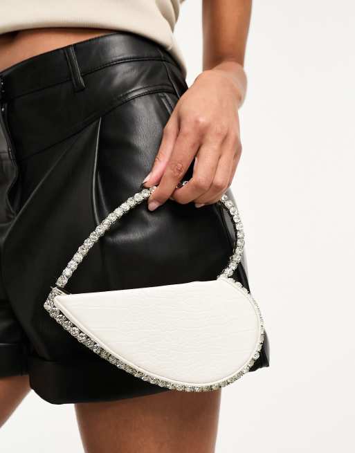 Public Desire - The Alessia - Hartvormige clutch met juwelen in wit, 2 van 4