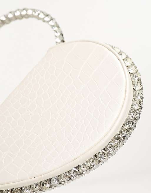 Public Desire - The Alessia - Hartvormige clutch met juwelen in wit, 3 van 4