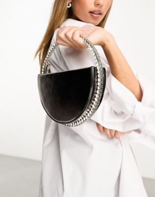 Public Desire The Alessia jewel clutch bag in pewter