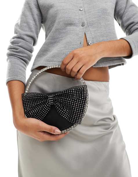 Public Desire - The Alessia - Sort clutch med sløjfe med smykkesten - view 1