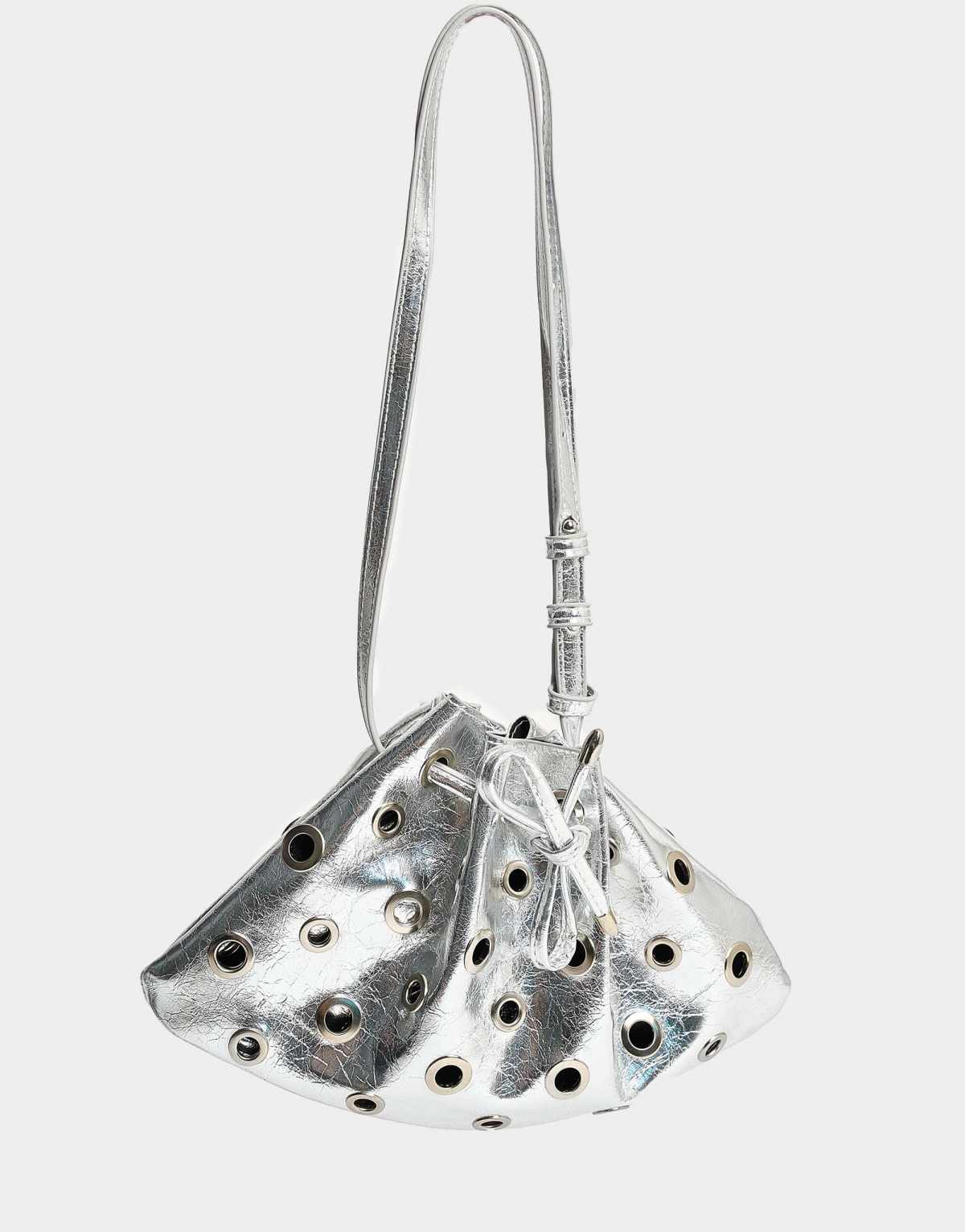 Public Desire The azura eyelet detail shoulder bag in silver