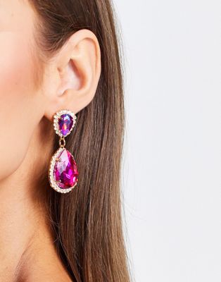 Public Desire The Barbie earrings in hot pink crystal