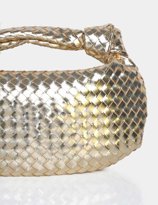 Public Desire The blame metallic weave knot handbag in metallic gold, 2 of 3