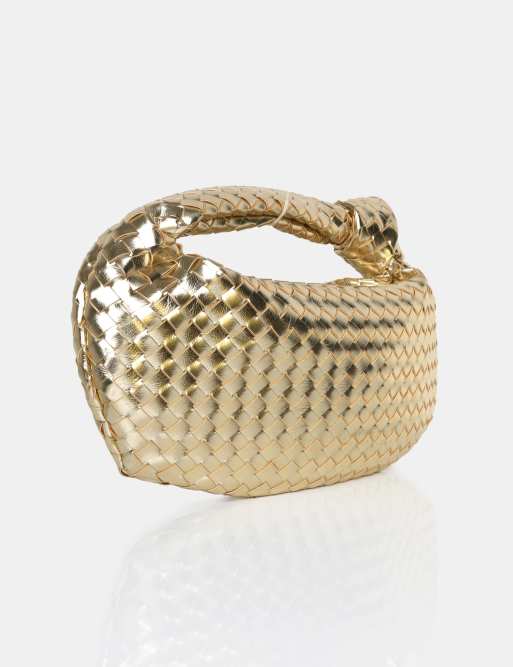 Public Desire The blame metallic weave knot handbag in metallic gold, 3 of 3