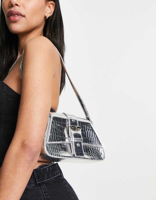 Public Desire The Buckle shoulder bag in silver