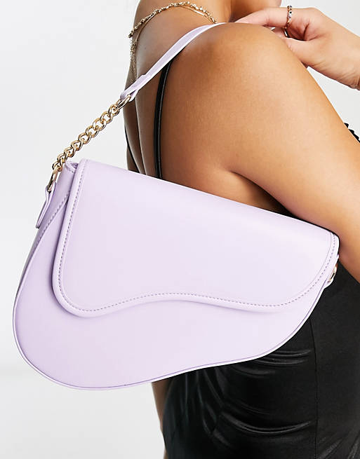 Mango Shoulder Bag With Strap in Lilac Purple Womens Bags Shoulder bags 