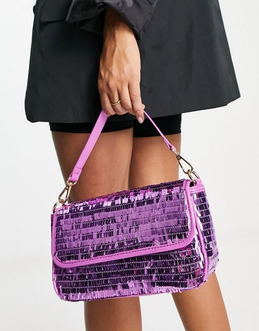 Baguette - Re-Edition bag in pink sequins