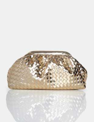 Public Desire The project metallic weave clutch bag in metallic gold | ASOS