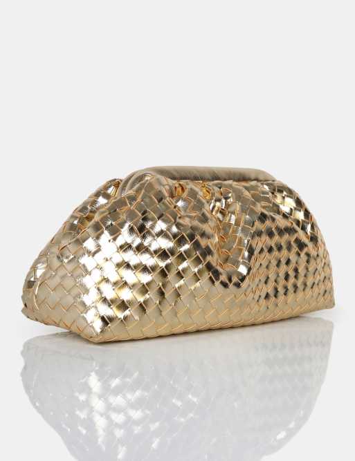 Public Desire The project metallic weave clutch bag in metallic gold, 3 of 3