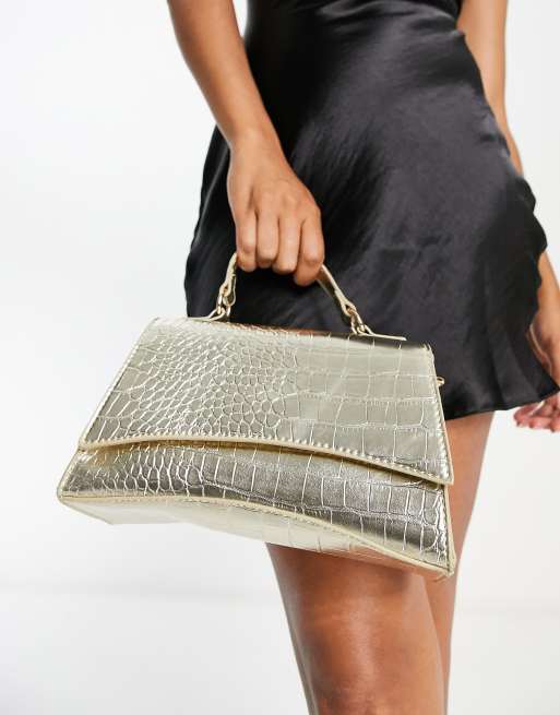 Public Desire The Remmy bag in gold croc