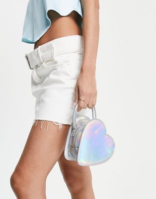 Public Desire The Roux grab bag in iridescent silver