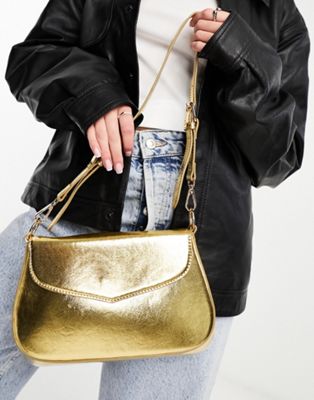Public Desire The Serena shoulder bag in gold textured