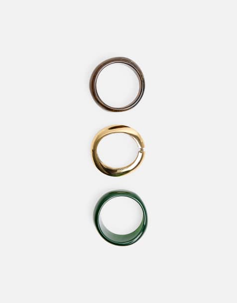 Public Desire Three pack of resin and gold bangle in multi - view 1