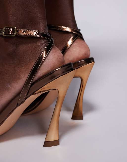 Public Desire - Thrill Ride - Minimalistische sandalen met hak in brons, 2 van 4