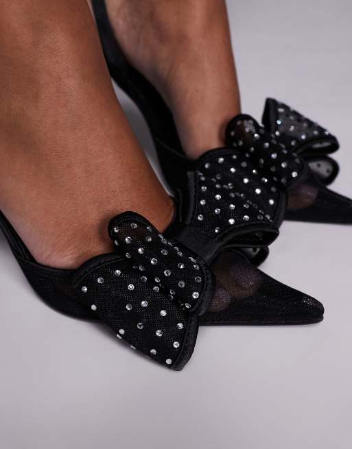 Public Desire - Trisha - Chaussures à talon avec nœud ornementé - Noir, 2 de 4