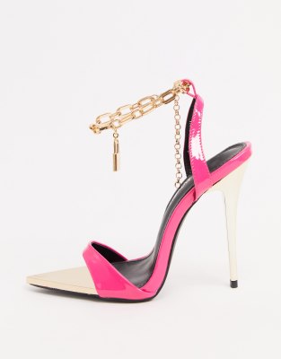 asos pink heeled sandals