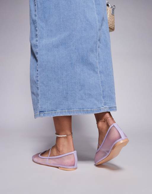 Public Desire Twiggie ballet flat in mesh lilac, 2 of 4