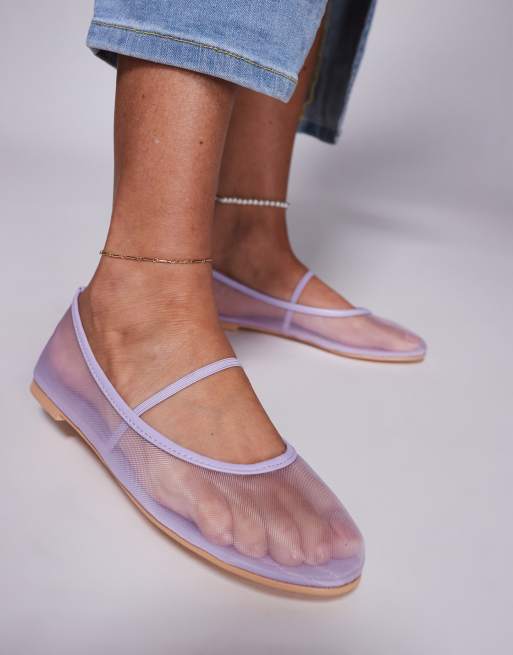 Public Desire Twiggie ballet flat in mesh lilac, 4 of 4