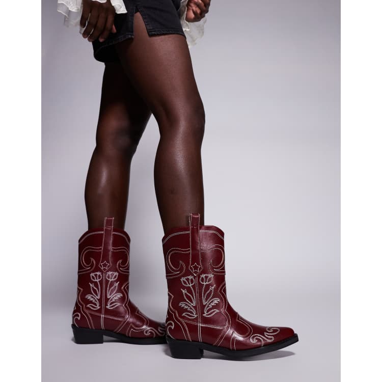 Bottes Country Western Sendra Femme Denver Rojo - Cuir Espagnol, Talon 2-7 Cm, Neuf Avec Boîte