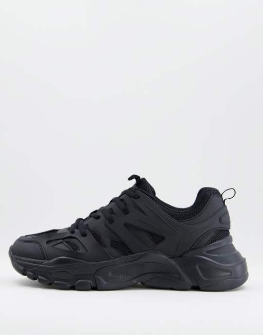 Public Desire Unorthodox chunky sneakers in black 