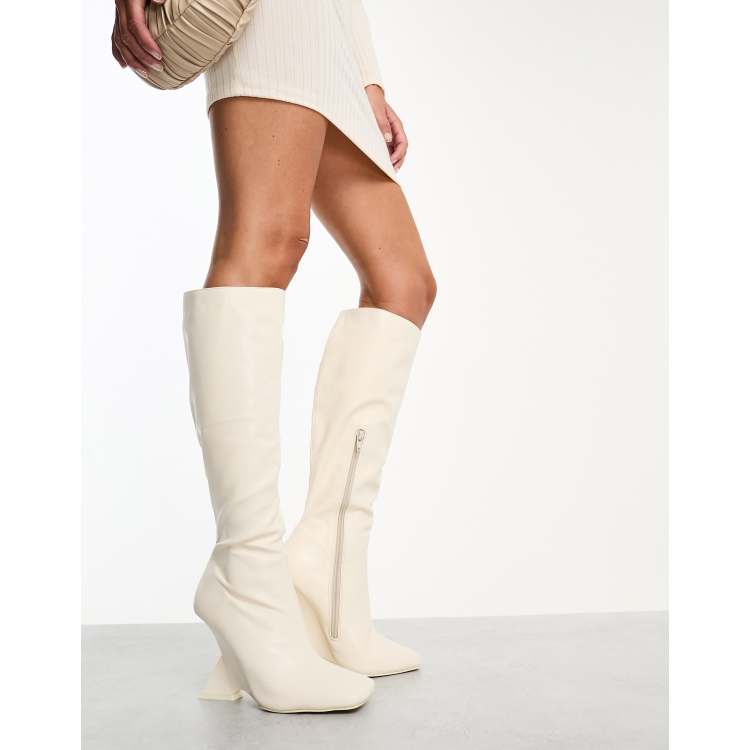 Knee high wedge online heel boots