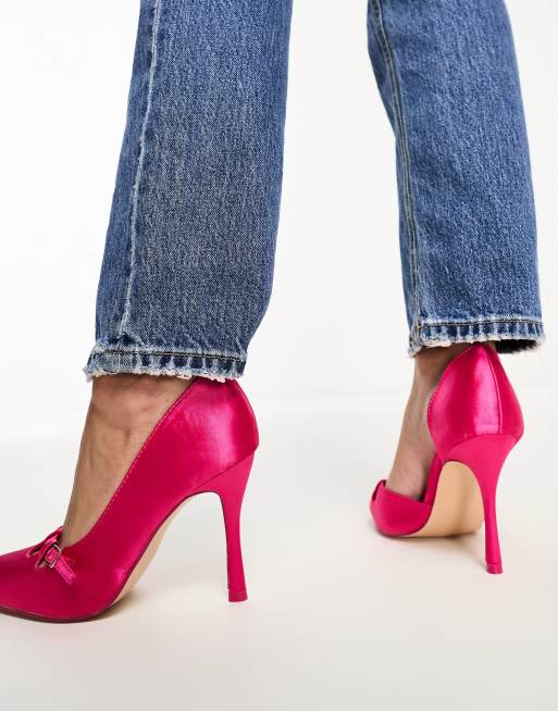 Hot pink shop satin pumps