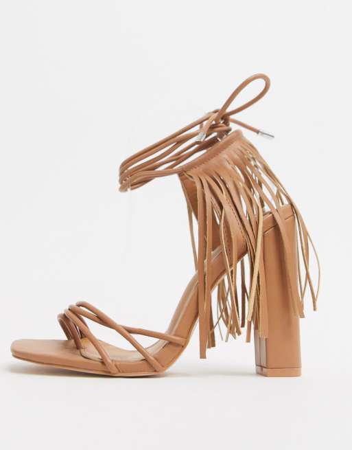 Tan hotsell fringe heels