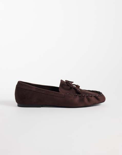 Public Desire Verity mocassin en suedette chocolat - view 1