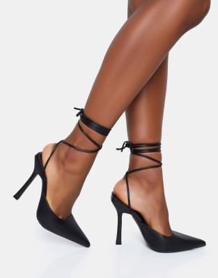  Verity slingback lace up pointed court stiletto heels 