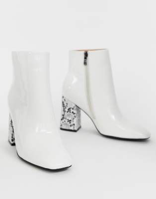 white square toe boots