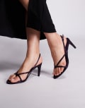 [Public Desire] Public Desire Vetta barely there heeled sandals in purple 36 Purple