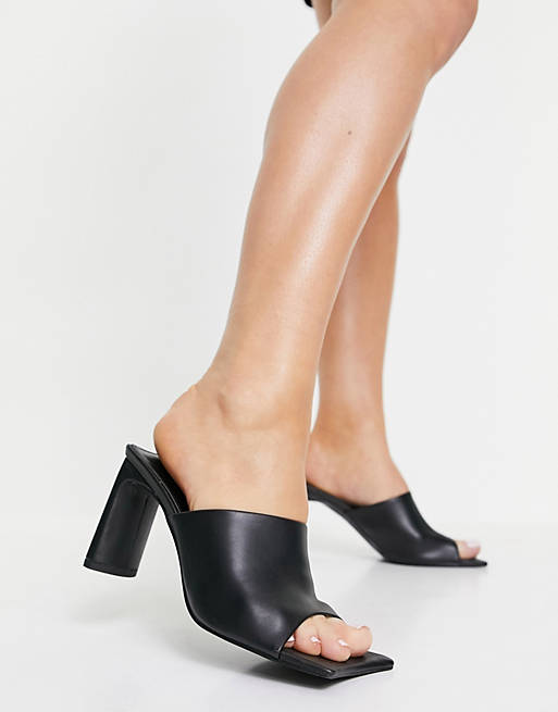 Public Desire Vice heeled mule sandals in black