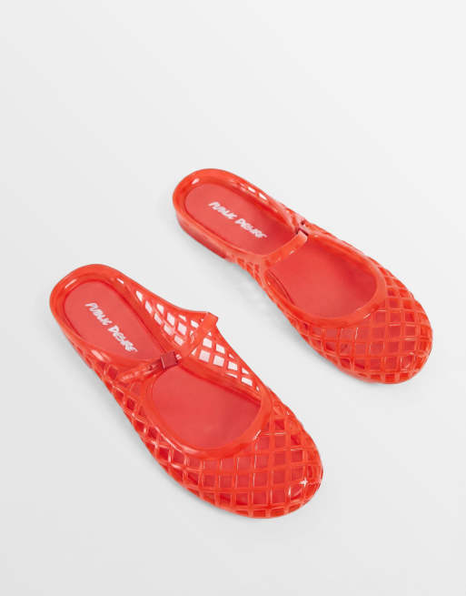 Public Desire - Vivienne - Sabot bassi in gomma rossi, 5 di 7