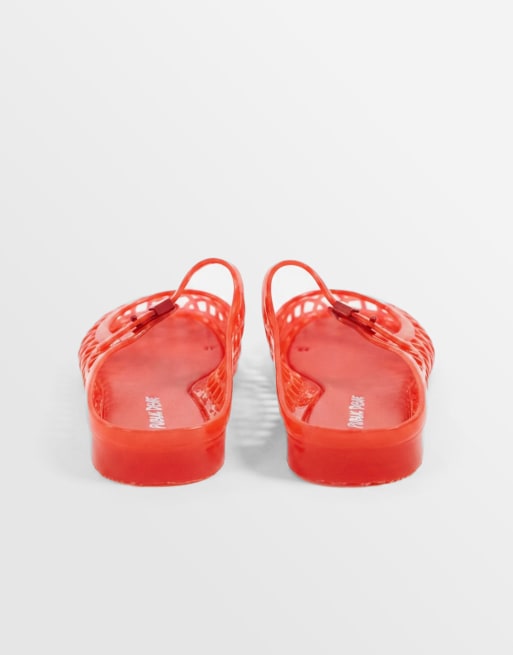Public Desire - Vivienne - Sabot bassi in gomma rossi, 6 di 7