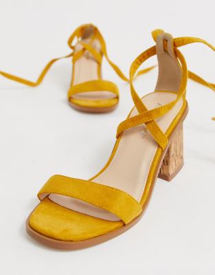 yellow ankle strap sandals