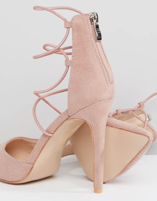 Public desire volt tie up hot sale heeled shoes