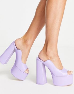 Public Desire Walt platform sandals with cutout detail in violet