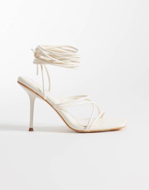 Public Desire Whimsy strappy heeled sandals in cream - view 1