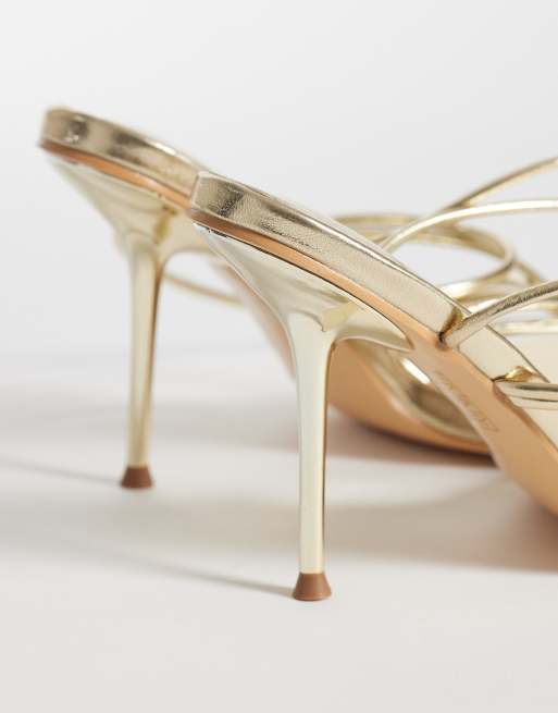 Public Desire Whimsy strappy heeled sandals in gold, 4 of 4