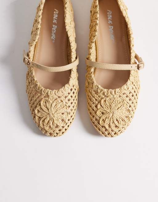 Public Desire - Whirl - Ballerine in rafia naturale, 4 di 4