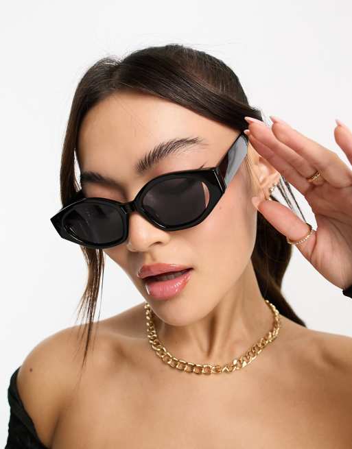 Black wide hot sale lens sunglasses