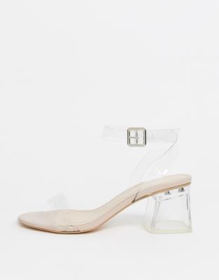 Wide width 2024 clear block heels